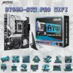 ASUS B760M-AYW PRO WIFI DDR5 mATX Motherboard, LGA1700, PCIe 4.0, Dual M.2, WiFi 6, 2.5Gb LAN, USB 10Gbps, Type-C, Aura Sync, AI Ready For Intel® Core™ 14th & 13th 12th Gen