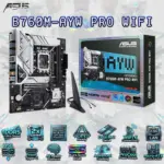 ASUS B760M-AYW PRO WIFI DDR5 mATX Motherboard, LGA1700, PCIe 4.0, Dual M.2, WiFi 6, 2.5Gb LAN, USB 10Gbps, Type-C, Aura Sync, AI Ready For Intel® Core™ 14th & 13th 12th Gen