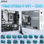 ASUS PRIME B760M-A WIFI DDR5 mATX Motherboard, LGA1700, PCIe 4.0, Dual M.2, Wi-Fi 6 & Bluetooth 5.2, 2.5Gb LAN, USB 3.2 Gen2, Type-C, Aura Sync, for Intel® Core 14th/13th/12th Gen