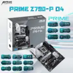 ASUS PRIME Z790-P D4 ATX DDR4 Motherboard, LGA1700, 4 x DIMMs 5333 OC, PCIe 5.0, 3x M.2, 2.5Gb LA,N USB 3.2 Gen2x2, Type-C, Thunderbolt Header, AI Cooling II, for Intel® Core 14th / 13th / 12th Gen