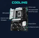 ASUS PRIME Z890-P LGA1851 ATX Motherboard With PCIe 5.0, DDR5 8666+ OC, USB-C 20Gbps DP, 14+1+2+1 80A VRM, Quad M.2, 2.5Gb LAN, NPU Boost, Aura Sync RGB, For Intel® Core Ultra Processors (Series 2) - Image 4
