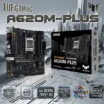 ASUS TUF GAMING A620M-PLUS AM5 Micro-ATX Motherboard, DDR5 7600+, PCIe 4.0 Dual M.2, 2.5Gb LAN, BIOS FlashBack, AI Noise Cancelation, RGB, For Ryzen™ 9000 / 8000 / 7000 Series