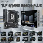 ASUS TUF Gaming B860M-PLUS LGA1851 DDR5 Micro-ATX Motherboard, PCIe 5.0 GPU & M.2, 8800+MT/s RAM, 2.5Gb LAN, USB 20Gbps Type-C DP, 12+1+2+1 80A VRM, 3x M.2, For Intel® Core™ Ultra Processors (Series 2)