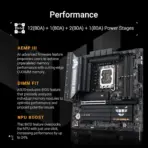ASUS TUF Gaming B860M-PLUS LGA1851 DDR5 Micro-ATX Motherboard, PCIe 5.0 GPU & M.2, 8800+MT/s RAM, 2.5Gb LAN, USB 20Gbps Type-C DP, 12+1+2+1 80A VRM, 3x M.2, For Intel® Core™ Ultra Processors (Series 2) - Image 3