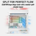 DeepCool CL660 WH Split Dual-Chamber  ATX Panoramic Case, 2 Build-in ARGB Reverse Fans, 360mm Radiator Support, 388mm GPU Clearance, 175mm Cooler, Front PSU, USB-C, High Airflow | WHITE - Image 3