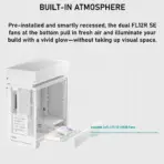 DeepCool CL660 WH Split Dual-Chamber  ATX Panoramic Case, 2 Build-in ARGB Reverse Fans, 360mm Radiator Support, 388mm GPU Clearance, 175mm Cooler, Front PSU, USB-C, High Airflow | WHITE - Image 6