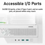 DeepCool CL660 WH Split Dual-Chamber  ATX Panoramic Case, 2 Build-in ARGB Reverse Fans, 360mm Radiator Support, 388mm GPU Clearance, 175mm Cooler, Front PSU, USB-C, High Airflow | WHITE - Image 15