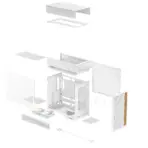 DeepCool CL660 WH Split Dual-Chamber  ATX Panoramic Case, 2 Build-in ARGB Reverse Fans, 360mm Radiator Support, 388mm GPU Clearance, 175mm Cooler, Front PSU, USB-C, High Airflow | WHITE - Image 26