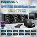 DeepCool SPARTACUS 360 AIO Liquid Cooler with 3.4" IPS LCD, 480x480 Res. 750 Nits, Gen 6 Pump, 320W Cooling, 3x120mm PWM Fans, (LGA1851 / 1700, AMD AM5 / AM4), Anti-Leak AI Smart Control | BLACK