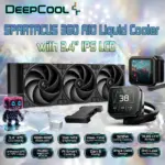 DeepCool SPARTACUS 360 AIO Liquid Cooler with 3.4" IPS LCD, 480x480 Res. 750 Nits, Gen 6 Pump, 320W Cooling, 3x120mm PWM Fans, (LGA1851 / 1700, AMD AM5 / AM4), Anti-Leak AI Smart Control | BLACK