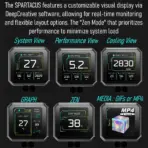 DeepCool SPARTACUS 360 AIO Liquid Cooler with 3.4" IPS LCD, 480x480 Res. 750 Nits, Gen 6 Pump, 320W Cooling, 3x120mm PWM Fans, (LGA1851 / 1700, AMD AM5 / AM4), Anti-Leak AI Smart Control | BLACK - Image 5