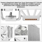 DeepCool AK620 G2 WH CPU Air Cooler, Dual Tower, 6 Heatpipes, 2000RPM, 2 PWM Fans, 57.76CFM, 0-RPM Silent Mode, CTT 2.0, Wood Grain Design, LGA1851 AM5 | WHITE - Image 3