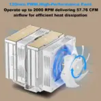 DeepCool AK620 G2 WH CPU Air Cooler, Dual Tower, 6 Heatpipes, 2000RPM, 2 PWM Fans, 57.76CFM, 0-RPM Silent Mode, CTT 2.0, Wood Grain Design, LGA1851 AM5 | WHITE - Image 5