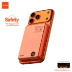 MOXOM MX PB197WL 10000mAh Wireless Power Bank With 15W Wireless Charging, PD 20W Type C Fast Charge, QC 22.5W Support, Compact Portable Design For Multi Device Use