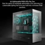DeepCool FL12 SE 3IN1 120mm PWM ARGB Fan Kit, 3 Pack, 20 Addressable LEDs, Hydro Bearing, 400-1900 RPM, 50.74 CFM, Low Noise 28.67 dB, High Airflow Cooling | BLACK - Image 3