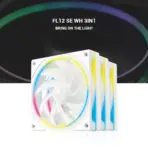 DeepCool FL12 SE WH 3IN1 120mm PWM ARGB Fan Kit, 3 Pack, 20 Addressable LEDs, Hydro Bearing, 400-1900 RPM, 50.74 CFM, Low Noise 28.67 dB, High Airflow Cooling | WHITE - Image 2