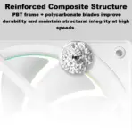 DeepCool FL12 SE WH 3IN1 120mm PWM ARGB Fan Kit, 3 Pack, 20 Addressable LEDs, Hydro Bearing, 400-1900 RPM, 50.74 CFM, Low Noise 28.67 dB, High Airflow Cooling | WHITE - Image 5