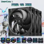 DeepCool FD12 V2 3IN1 120mm PWM Fan Kit 3 Pack, High Static Pressure 4.15 mmAq, 79.89 CFM Airflow, 500-2500 RPM Hydro Bearing, Low Noise, Performance Cooling |  SOLID BLACK