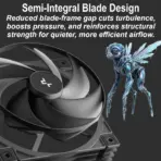 DeepCool FD12 V2 3IN1 120mm PWM Fan Kit 3 Pack, High Static Pressure 4.15 mmAq, 79.89 CFM Airflow, 500-2500 RPM Hydro Bearing, Low Noise, Performance Cooling |  SOLID BLACK - Image 3