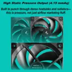 DeepCool FD12 V2 3IN1 120mm PWM Fan Kit 3 Pack, High Static Pressure 4.15 mmAq, 79.89 CFM Airflow, 500-2500 RPM Hydro Bearing, Low Noise, Performance Cooling |  SOLID BLACK - Image 4