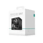 DeepCool FD12 V2 3IN1 120mm PWM Fan Kit 3 Pack, High Static Pressure 4.15 mmAq, 79.89 CFM Airflow, 500-2500 RPM Hydro Bearing, Low Noise, Performance Cooling |  SOLID BLACK - Image 15