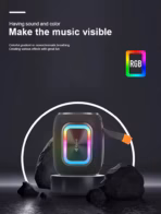 KISONLI Q25 Wireless Bluetooth RGB Speaker , 12 Watt Output , TF Card Playback , Dual Diaphragm Strong Deep Bass , IPX5 Waterproof , TWS 1 + 1 , AUX and Bluetooth Connectivity | RED  - Image 7