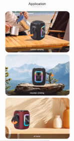 KISONLI Q25 Wireless Bluetooth RGB Speaker , 12 Watt Output , TF Card Playback , Dual Diaphragm Strong Deep Bass , IPX5 Waterproof , TWS 1 + 1 , AUX and Bluetooth Connectivity | RED  - Image 10