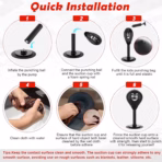 Desktop Punching Bag With Suction Cup Stable Base, PU Boxing Ball, Durable Spring Reflex Trainer, Stress Relief Toy, 40cm Height, Heavy Duty Base Office Desk Speed Ball | BLACK  - Image 4