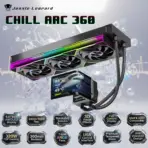 Jungle Leopard Chill Arc 360mm AIO Liquid Cooler with 6.67 Inch AMOLED Rotatable Display Hi-Res., 320W TDP Cooling, 360mm Radiator, USB Control Interface, for Intel & AMD | BLACK