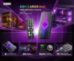 AsiaHorse ASH-S1 ARGB Fan Hub – 9-Port PWM + ARGB Controller, 20 Preset Effects, Color-Learning Mode, Remote Control, Aura Sync Compatible - Image 2