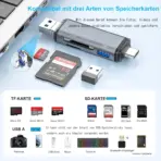 6 In 1 SD Card Reader USB Type-C / Lightning / USB-A OTG Adapter | 5Gbps Transfer | SD MicroSD USB Hub | Multi-Device Compatibility For PC Laptop Smartphone Tablet Camera - Image 3