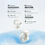 UGREEN HiTune S3 Open Ear Bluetooth 5.4 Earbuds 30H Playtime IPX5 Waterproof Clip-On Headphones, 12mm Drivers, ENC Mic, Low Latency Game Mode | White - Image 9