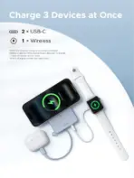 UGREEN MagFlow 10000mAh Magnetic Power Bank, Qi2 25W Wireless Charging, 30W USB-C Built-In Cable, 17 Magnet Snap for MagSafe , Fast Charge for iPhone 12-17 Compatible | BLUE  - Image 5