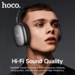 HOCO W55 Wireless Bluetooth 5.4 Headphones, 90H Battery, 800mAh, 40mm Drivers, TF Card, AUX, Built-In Mic, Closed Design, Multi Mode | BLACK - Image 2
