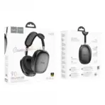HOCO W55 Wireless Bluetooth 5.4 Headphones, 90H Battery, 800mAh, 40mm Drivers, TF Card, AUX, Built-In Mic, Closed Design, Multi Mode | BLACK - Image 6