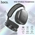HOCO W55 Wireless Bluetooth 5.4 Headphones, 90H Battery, 800mAh, 40mm Drivers, TF Card, AUX, Built-In Mic, Closed Design, Multi Mode | BLACK
