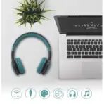 Kisonli A6 RGB Wireless Bluetooth Gaming Headset, Low Latency 30ms, 200mAh Battery, 6-8H Playtime, TF/FM/LED/AUX/USB-C, Built-in Mic, RGB Multicolor Lights Stereo Headphones | GREEN - Image 2