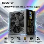 Segotep GN850W 850W ATX 3.1 Non-Modular Power Supply, 80 Plus Gold, PCIe 5.1, 12VHPWR 16 Pin Native GPU Support, LLC DC-DC Ultra Stable High Efficiency, Quiet 120mm Fan Gaming PSU | BLACK 