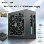 Segotep Kunlun MU-750G ATX 3.1 750W Power Supply, 80 Plus Gold, PCIe 5.1, 12V-2x6 Native GPU Connector, LLC DC-DC Japanese Capacitors, Silent FDB Fan Gaming PSU | BLACK ~ Kunlun Series