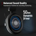 FIFINE H8 Wired Studio Headphone 3.5mm + 6.35mm for Recording, Closed-Back, 50mm Drivers, 32Ω, Passive Noise Isolation, Detachable Cable, Retractable Design For Monitoring Gaming Podcast | BLACK - Image 3