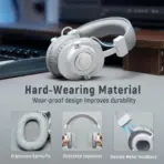 FIFINE H8 Wired Studio Headphone 3.5mm + 6.35mm for Recording, Closed-Back, 50mm Drivers, 32Ω, Passive Noise Isolation, Detachable Cable, Retractable Design For Monitoring Gaming Podcast | BLACK - Image 7