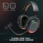 FIFINE AmpliGame H6 USB Gaming Headset with RGB & 7.1 Surround Sound, Omni Condenser Mic, 48KHz, USB-A, Lightweight Memory Foam Breathable Ear Cushions, Streaming Headphones on PS4/PS5 | BLACK - Image 5