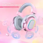 FIFINE AmpliGame H6 USB Gaming Headset with RGB & 7.1 Surround Sound, Omni Condenser Mic, 48KHz, USB-A, Lightweight Memory Foam Breathable Ear Cushions, Streaming Headphones on PS4/PS5 | BLACK - Image 7