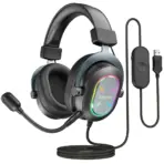 FIFINE AmpliGame H6 USB Gaming Headset with RGB & 7.1 Surround Sound, Omni Condenser Mic, 48KHz, USB-A, Lightweight Memory Foam Breathable Ear Cushions, Streaming Headphones on PS4/PS5 | BLACK - Image 9