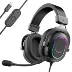 FIFINE AmpliGame H6 USB Gaming Headset with RGB & 7.1 Surround Sound, Omni Condenser Mic, 48KHz, USB-A, Lightweight Memory Foam Breathable Ear Cushions, Streaming Headphones on PS4/PS5 | BLACK - Image 11
