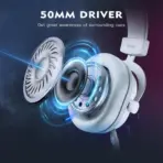 FIFINE AmpliGame H6 USB Gaming Headset with RGB & 7.1 Surround Sound, Omni Condenser Mic, 48KHz, USB-A, Lightweight Memory Foam Breathable Ear Cushions, Streaming Headphones on PS4/PS5 | WHITE / SILVER - Image 10