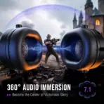 FIFINE AmpliGame H13 USB Gaming Headset RGB 7.1 Surround Sound 50mm Drivers Active Noise Cancelling Mic 48KHz EQ Control Inline Controller Gaming Headphones | BLACK - Image 7