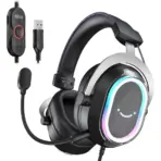 FIFINE AmpliGame H13 USB Gaming Headset RGB 7.1 Surround Sound 50mm Drivers Active Noise Cancelling Mic 48KHz EQ Control Inline Controller Gaming Headphones | BLACK - Image 11