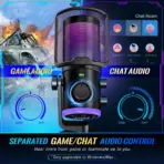 FIFINE AmpliGame AM6 RGB Gaming PC Condenser Microphone, Dual-Mic Noise Canceling for Podcast/Twitch/Discord, ChatMix Dial, Cardioid 70Hz–20KHz, USB Plug & Play, For PC Mac PS4 PS5 - Image 2