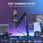 FIFINE AmpliGame AM6 RGB Gaming PC Condenser Microphone, Dual-Mic Noise Canceling for Podcast/Twitch/Discord, ChatMix Dial, Cardioid 70Hz–20KHz, USB Plug & Play, For PC Mac PS4 PS5 - Image 7